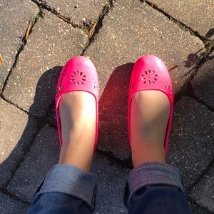 Hot pink flats